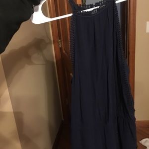 Navy Blue Backless Romper